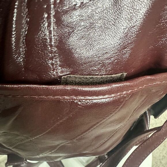 Women’s Brown Burgundy Leather Sling Bag with adjustable straps - Picture 7 of 9